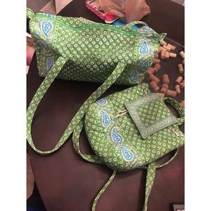 Vera Bradley Green Apple Duffle Bag & Backpack